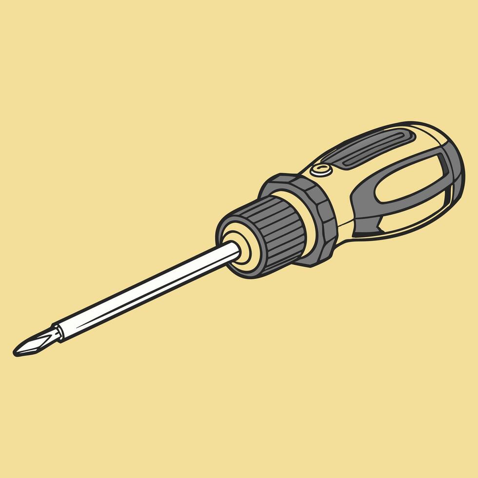 Simple Flathead Screwdriver Icon Design vector