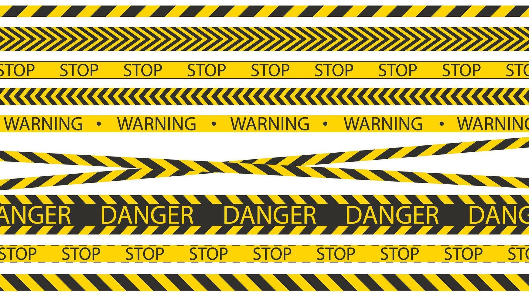 Tapes for fencing dangerous areas and warning about danger vector