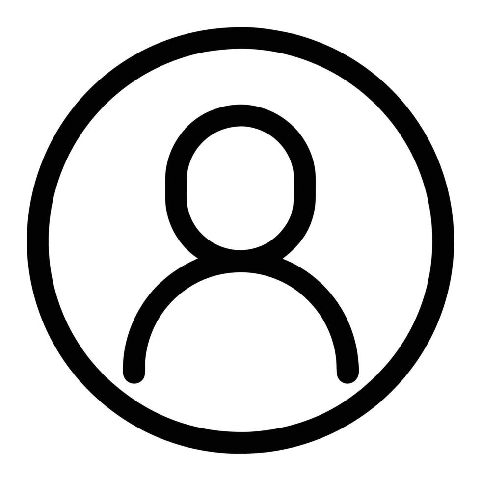 User Profile Avatar Icon Simple Black And White Outline Style vector