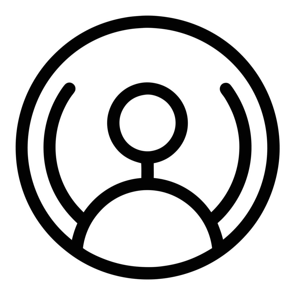 User Avatar Icon In Circular Frame Simple Minimalist Profile Symbol Design vector