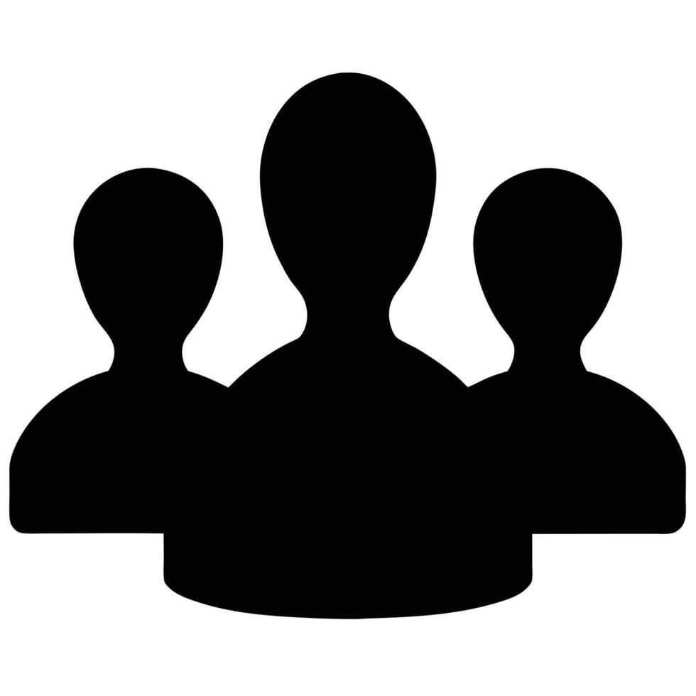 Teamwork Silhouette Icon Group Of People Collaboration And Partnership Representation vector