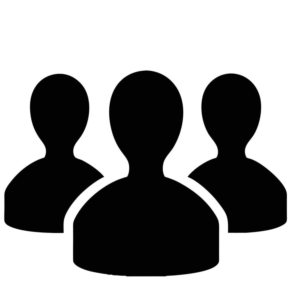 Team Icon Silhouette Group Of People Minimalist Design Simple Black Shape vector