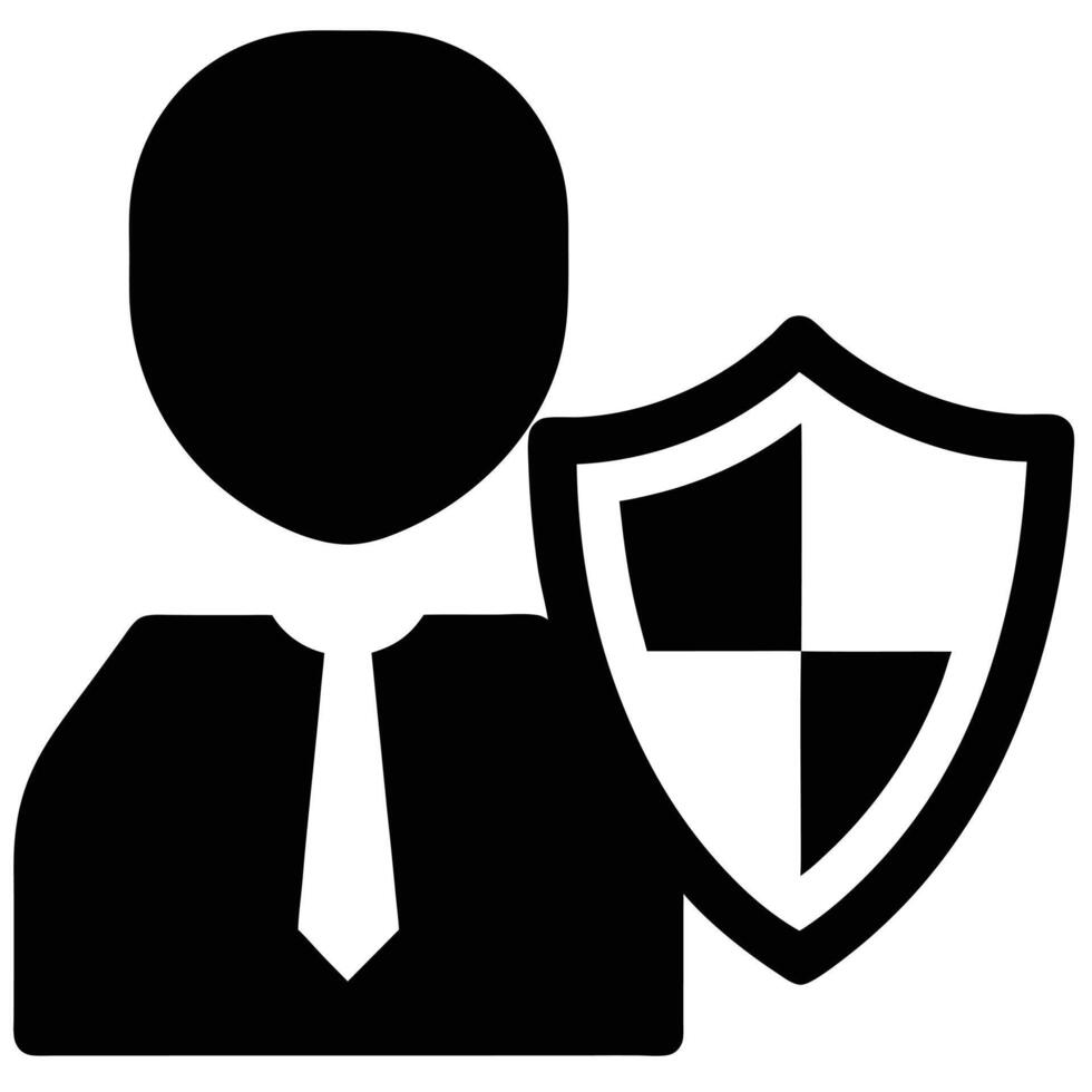 Businessman With Shield Icon Security And Protection Symbol For Safety vector