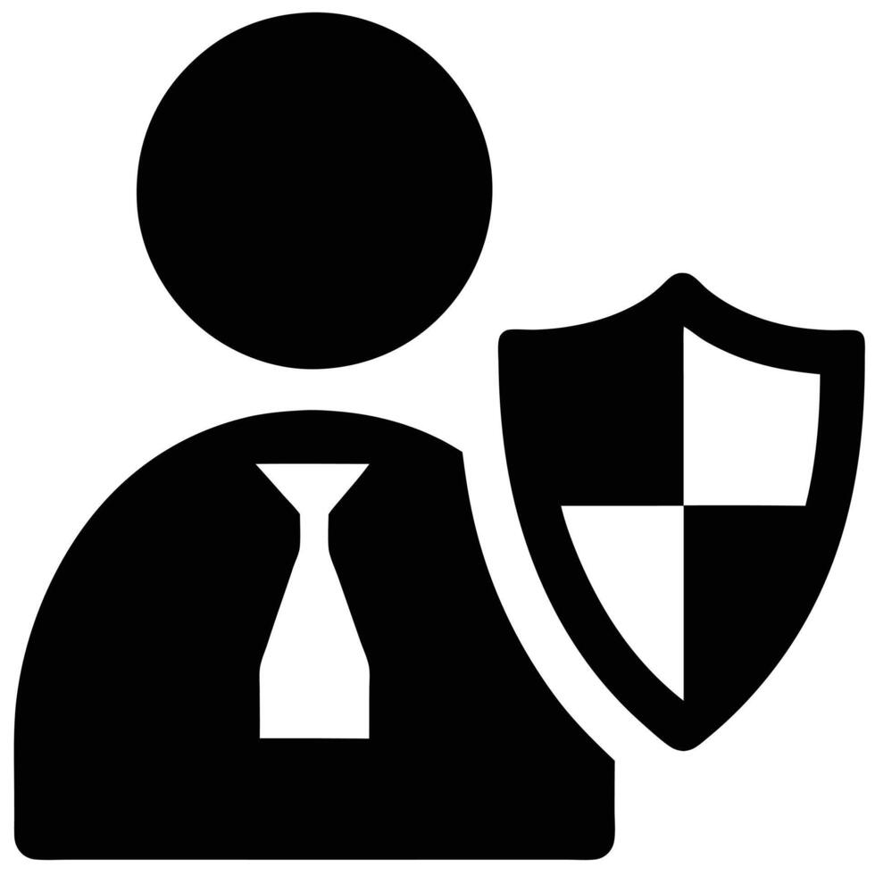 Businessman Avatar With Shield Security Protection And Security Business Concept vector
