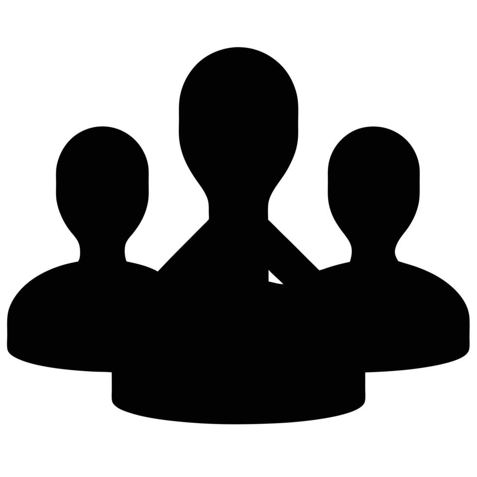 Teamwork Symbol In Black Silhouette For Website,Social Media Or Presentations vector