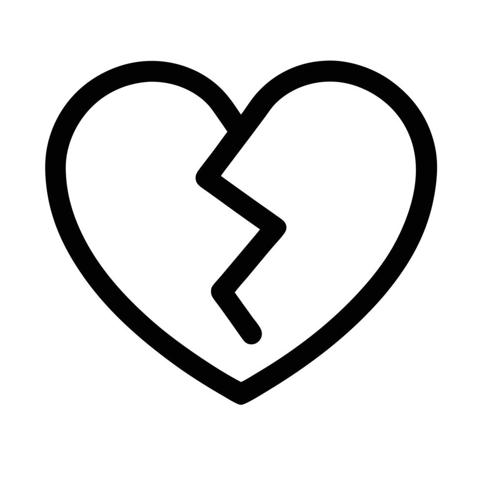 Broken Heart Outline Represents Heartbreak Loss Sadness Grief And Valentines Day vector
