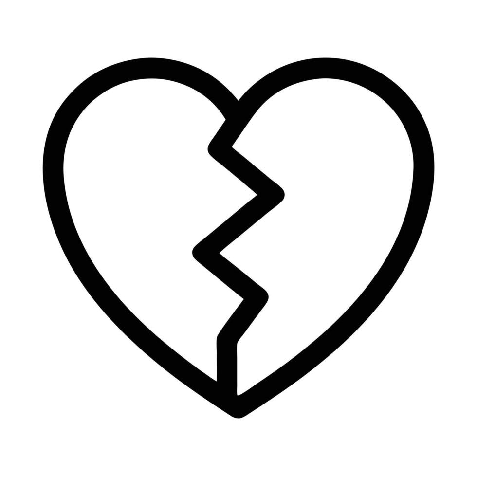 Broken Heart Icon Illustration Symbolizing Loss Pain And Grief vector