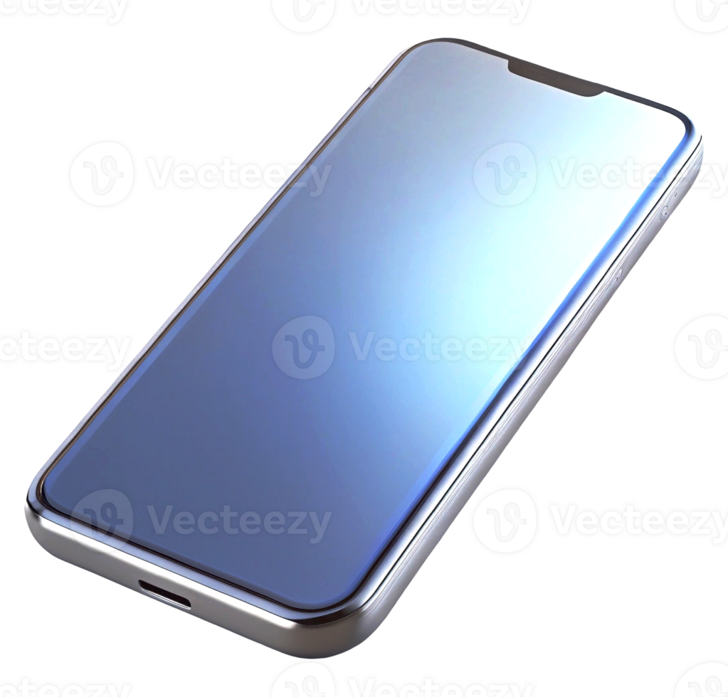 3D Modern Smartphone Mockup with Blank Screen UI UX App Showcase Render png