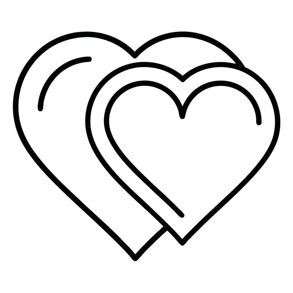 Two Intertwined Hearts Outlined Symbolizing Love And Connection Illustration vector