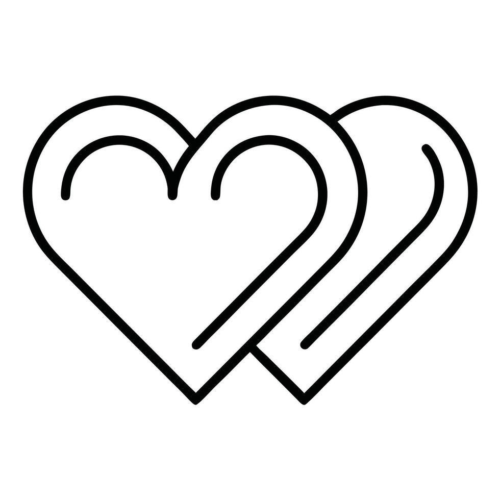 Two Hearts Intertwined Minimalist Line Art Design Symbolizing Love And Connection vector