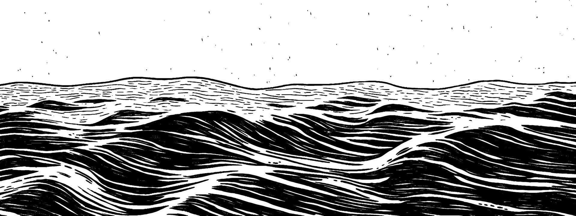 Vintage woodcut illustration of a textured sandy surface in monochrome style vector