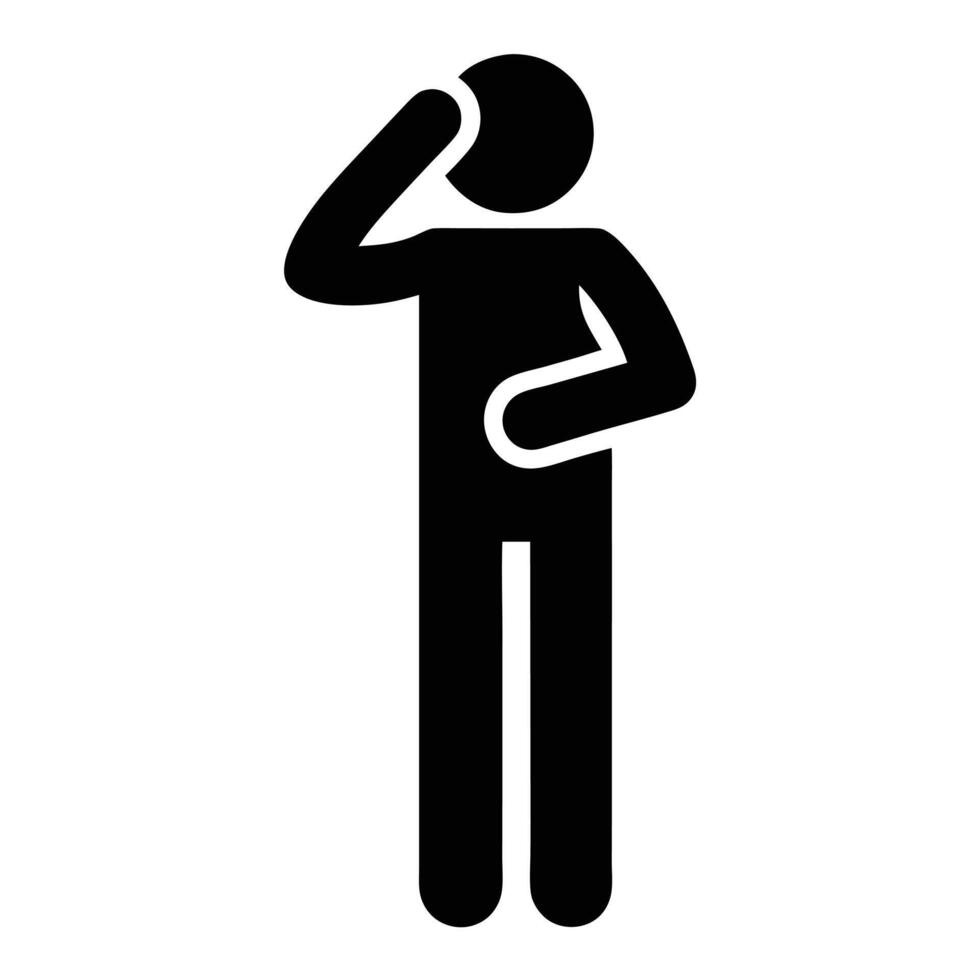Stick Figure Holding Head In Disbelief Or Problem Solving Flat vector