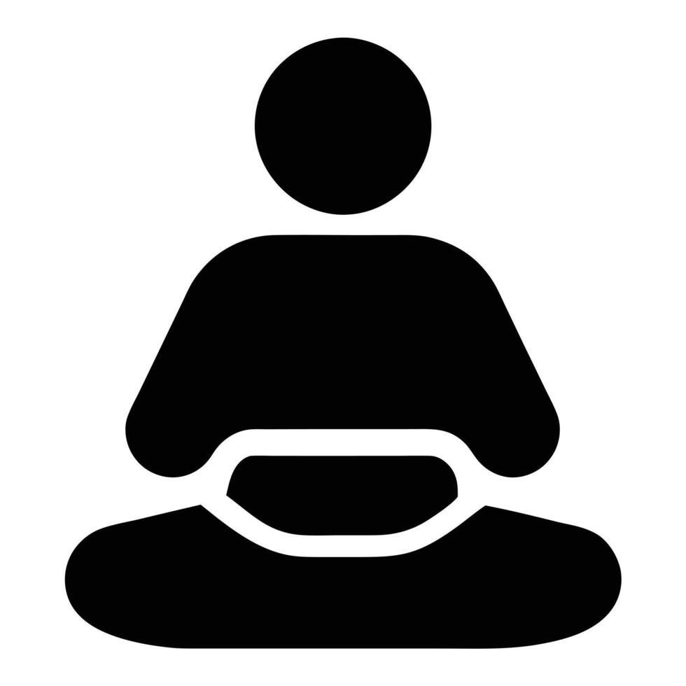 Meditation Pose Silhouette Icon Illustration For Yoga And Relaxation Practices vector