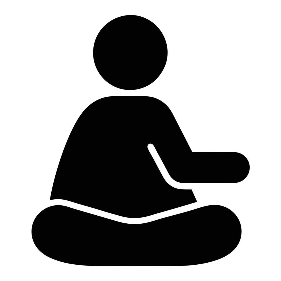 Person In Lotus Position Black Silhouette Art Graphic Element vector