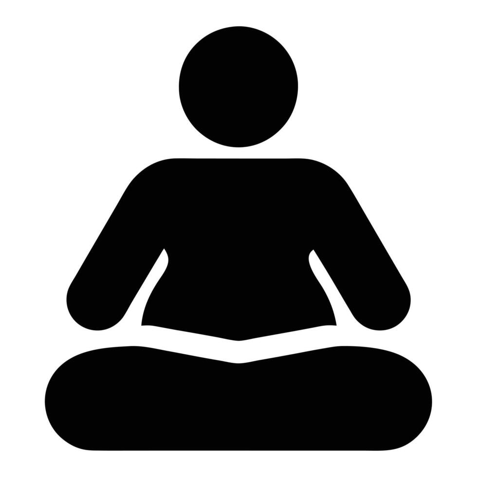 Meditation Yoga Pose Black Silhouette Symbol For Calm And Relaxation Graphic vector