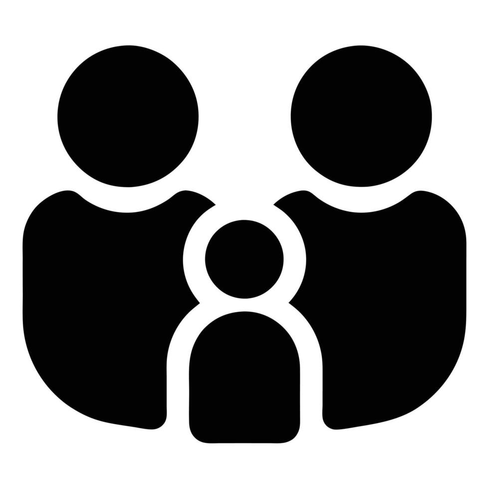 Family Icon Illustration Depicting Parents And Child In Silhouette Design vector