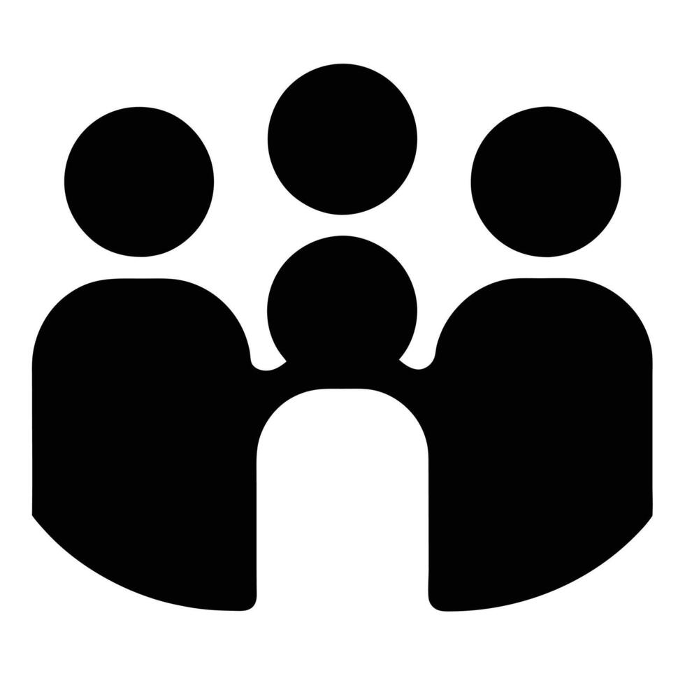 Group Of People Icon Teamwork Concept Black Silhouette Illustration vector