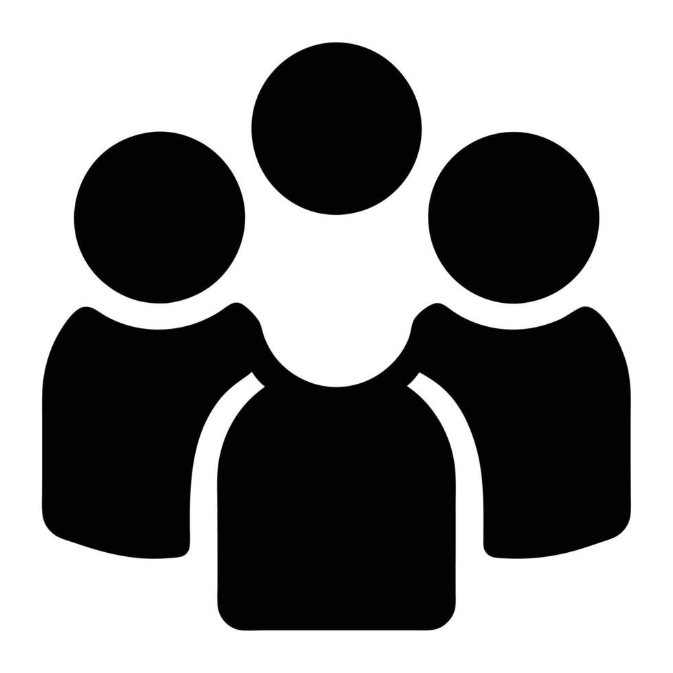 Group Of People Icon In Black Silhouette Representing Teamwork And Collaboration vector