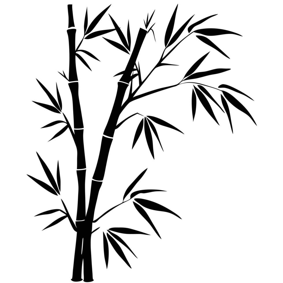 Minimalist Bamboo Stalks Illustration For Asian Inspired Designs And Backgrounds vector