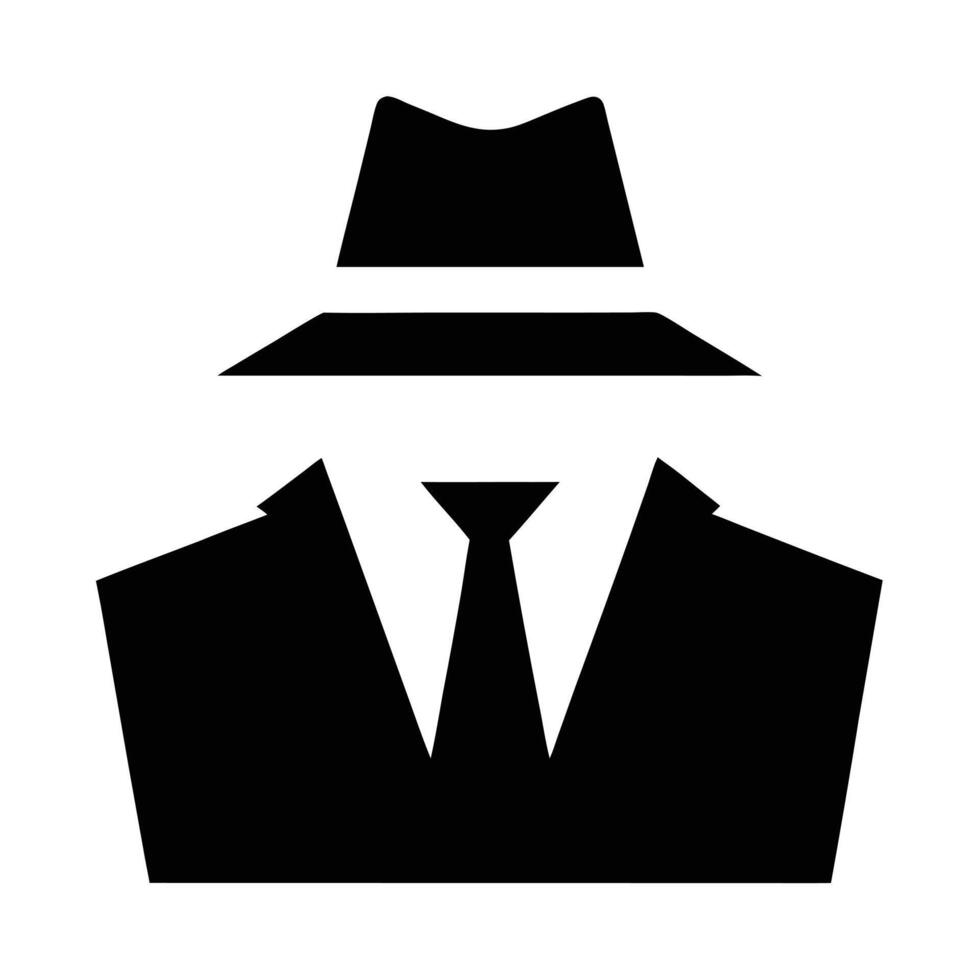 Anonymous Character Silhouette Of A Person Wearing Hat And Suit Illustration vector
