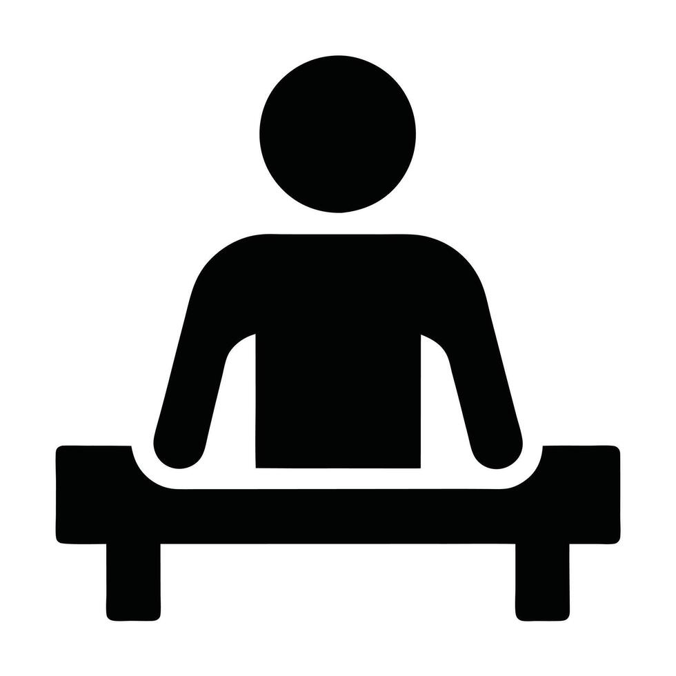 Person Using Laptop Icon Simple Solid Design For Web And App Interface vector