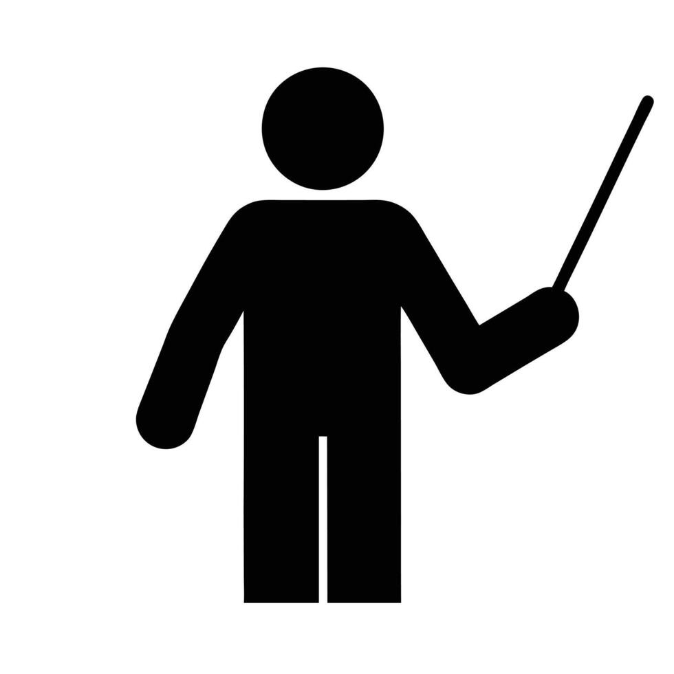 Teacher Icon Pictogram Presentation Instructor Stick Figure Lecturer Icon Symbol vector