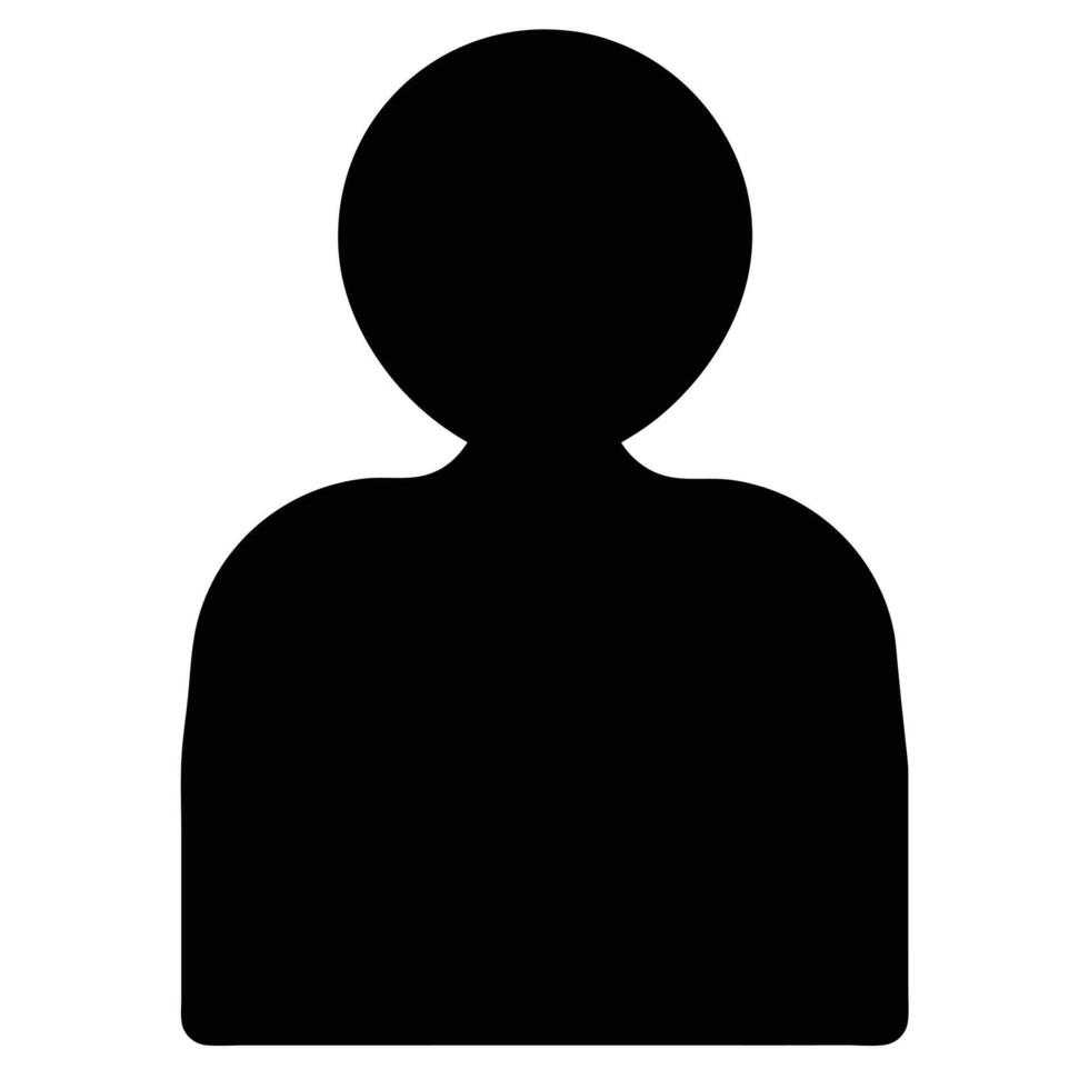 Default User Avatar Minimalist Black Silhouette Profile Picture Generic Person vector