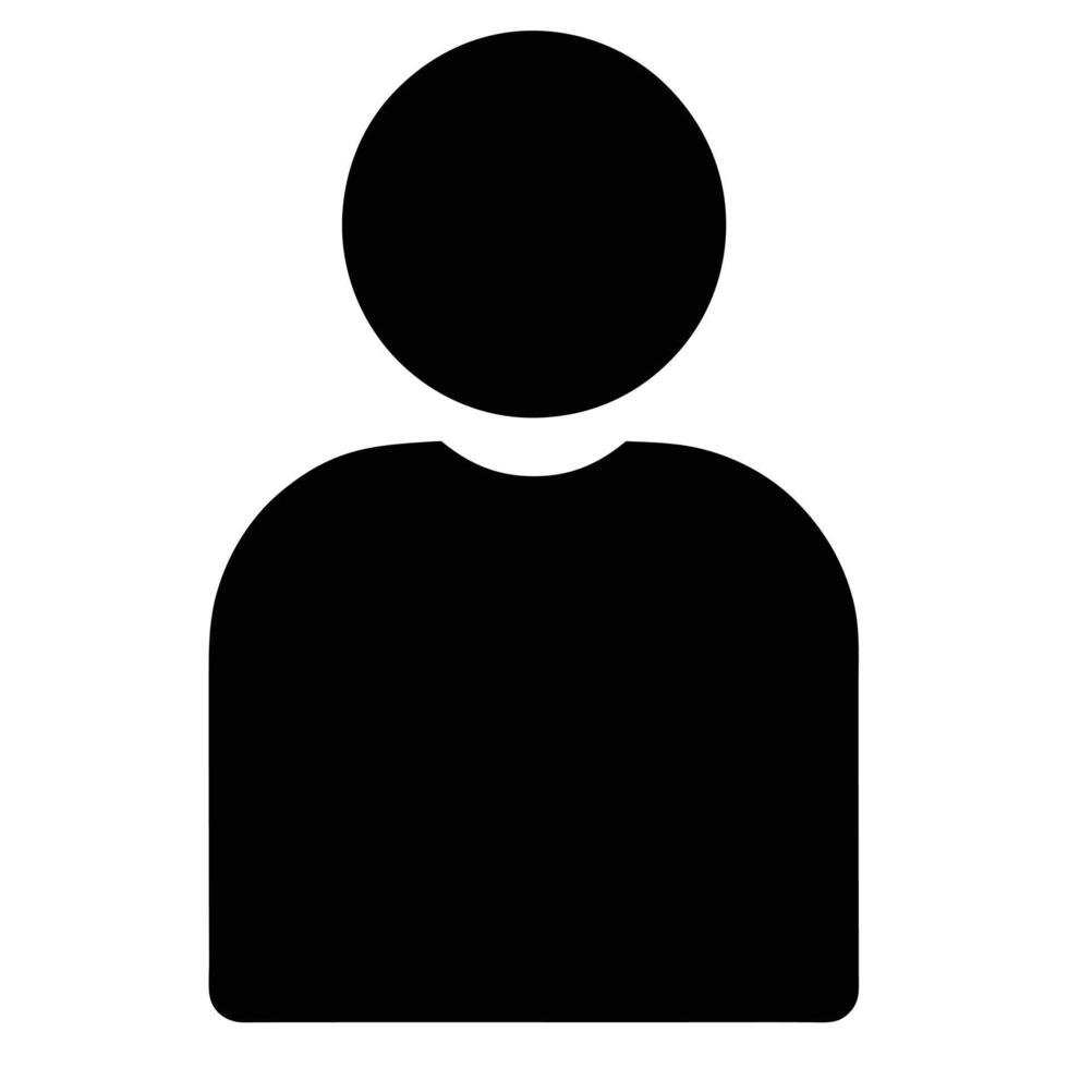 Simple Black User Icon Graphic For Profile Avatar Interface And Design Element vector