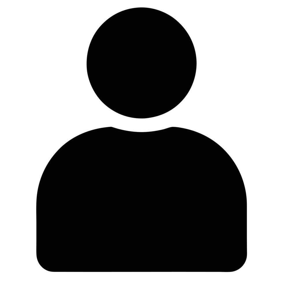 Simple Black User Icon For Profile Or Social Media Avatar Representation vector