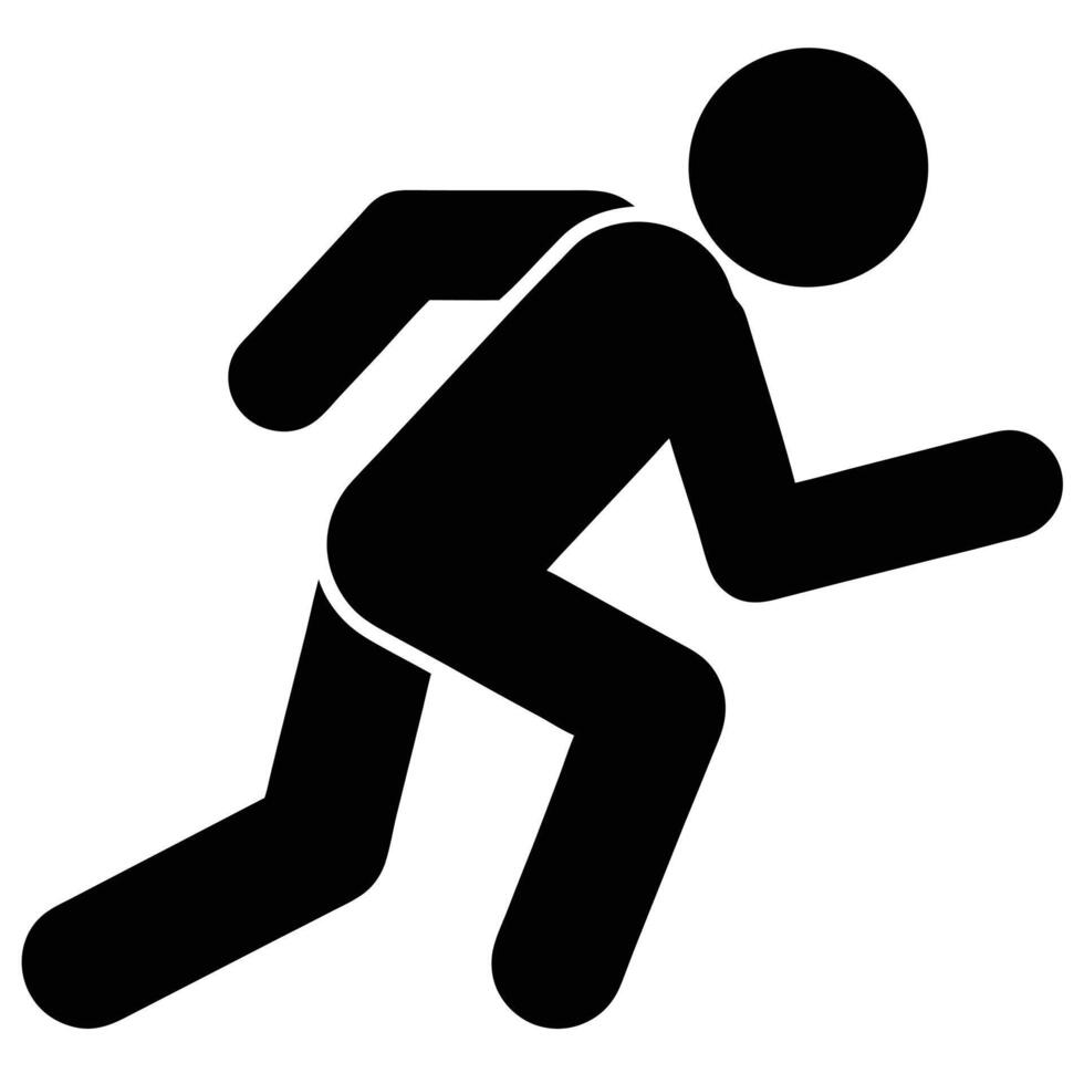 Black Silhouette Illustration Of A Running Person Isolated On A White Background vector