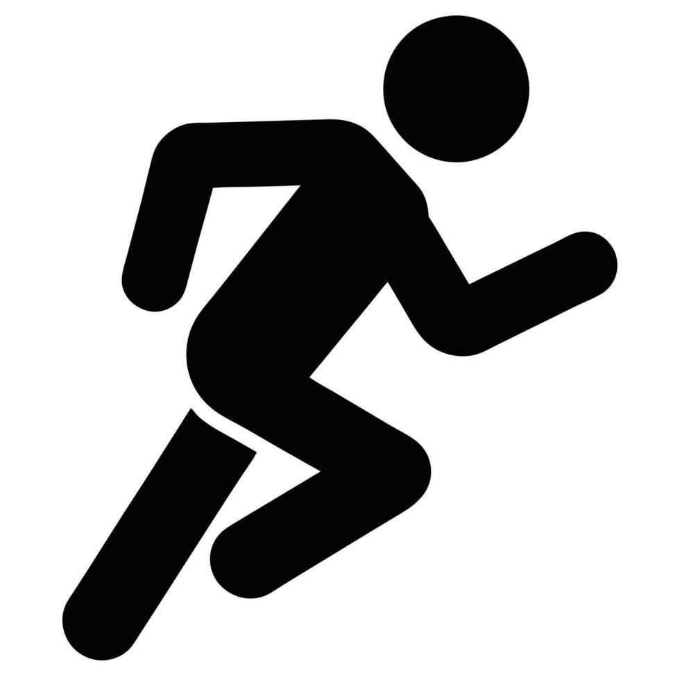 Simple Black Runner Symbol Icon Design Illustration Image vector