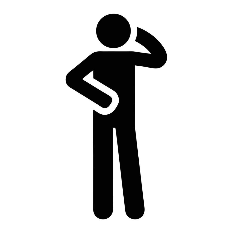 Pondering Person Icon Illustration Clipart Man Thinking Or Finding Solution vector