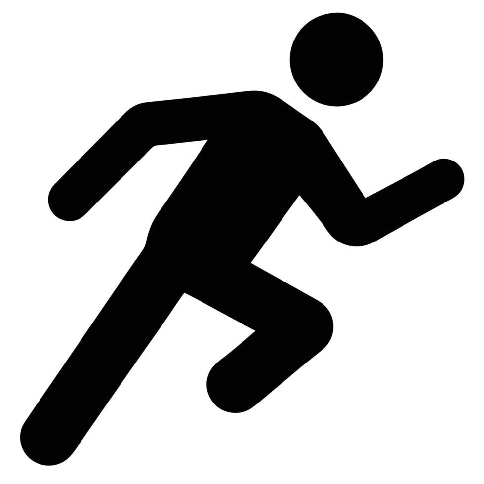 Black Silhouette Of A Running Person Illustration On White Background vector