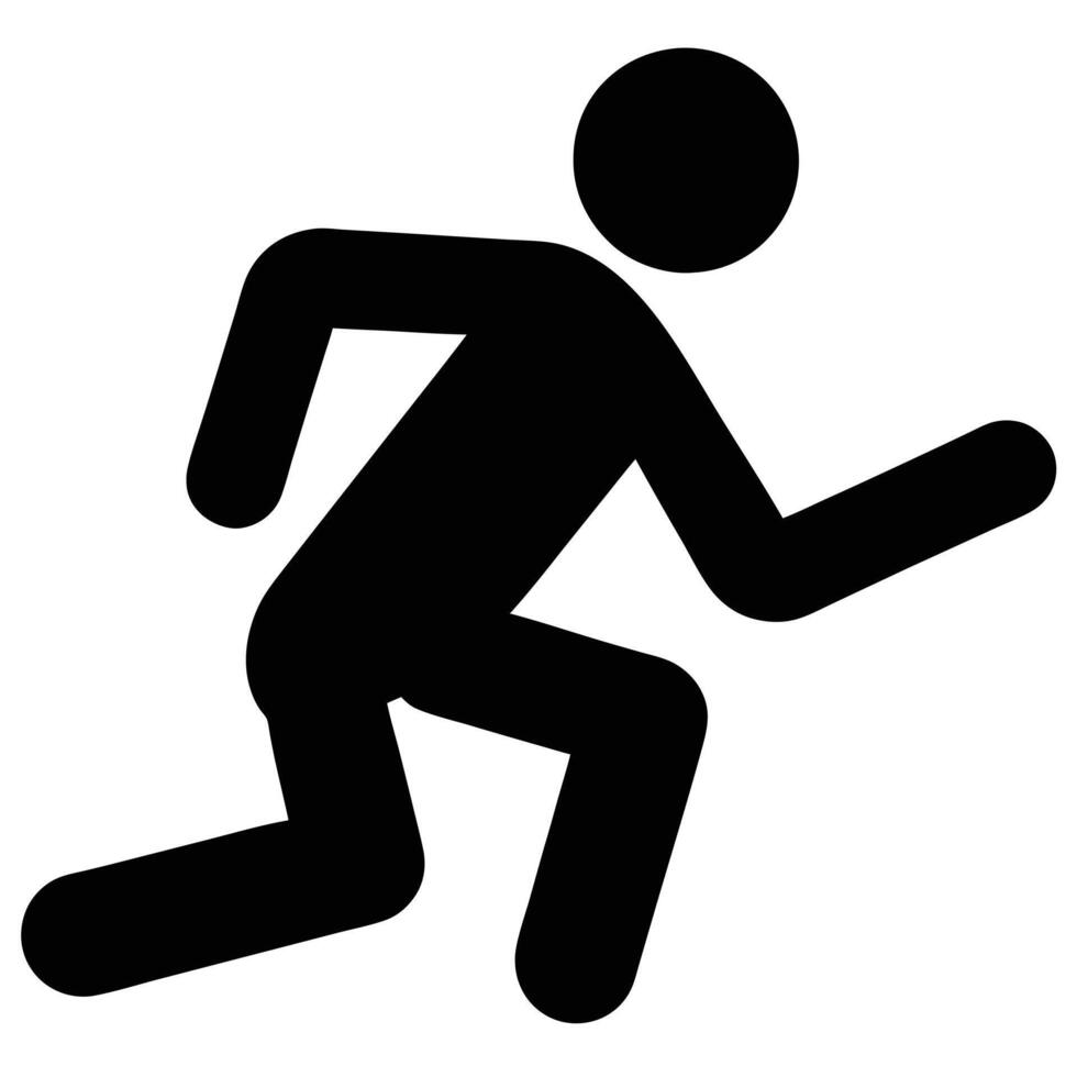 Running Stick Figure Icon Graphic Illustration On White Background vector