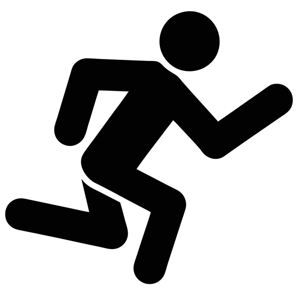 Running Icon Simple Silhouette Black Figure Speed Sport Athletics Illustration Design vector