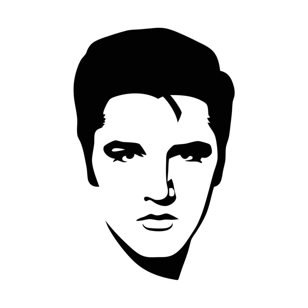 Portrait Illustration Of A Rock And Roll Icon In Black And White vector