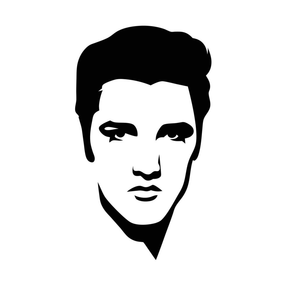 Elvis Presley Silhouette Illustration Of The King Of Rock And Roll vector