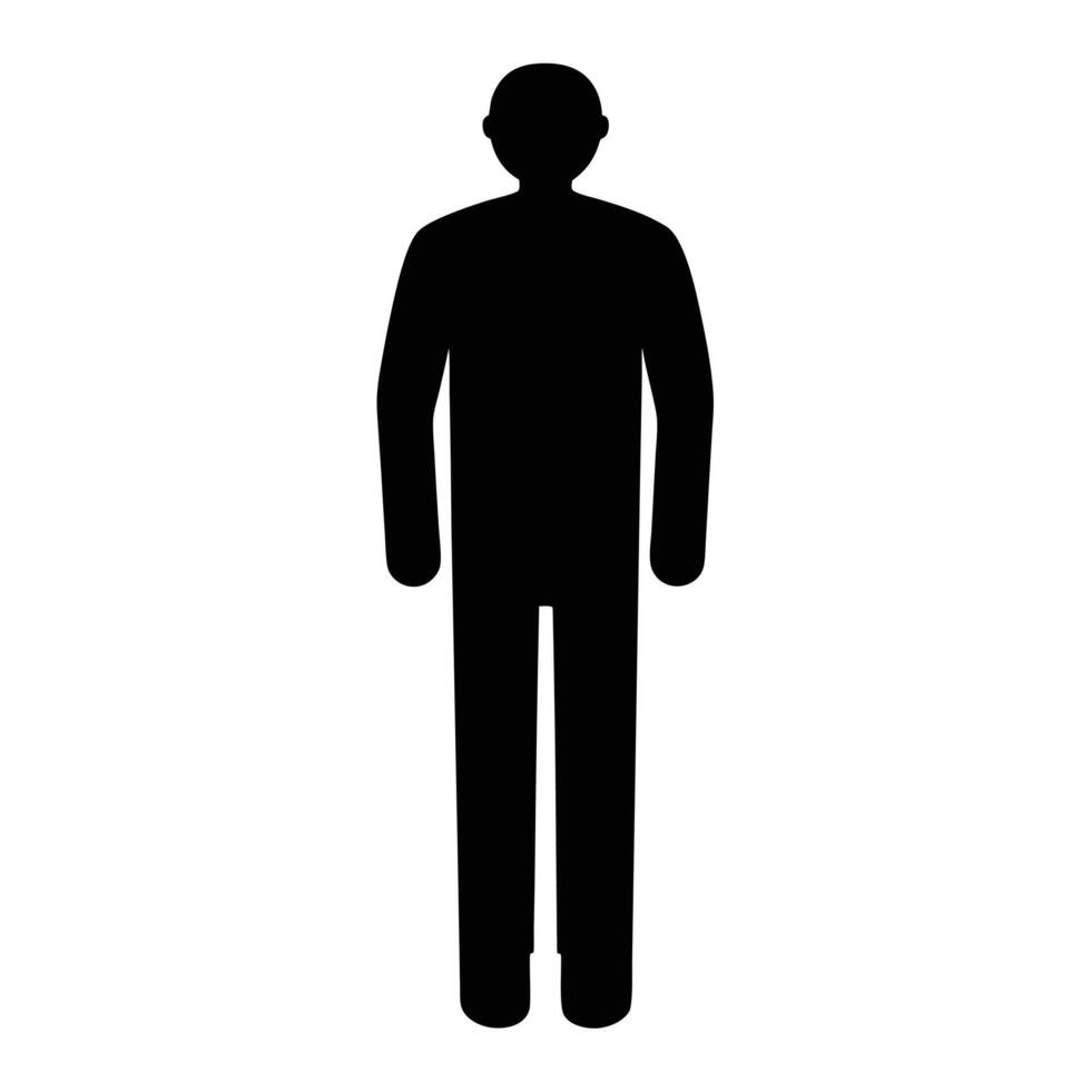 Isolated Simple Black Human Figure Sign Icon On White Background vector