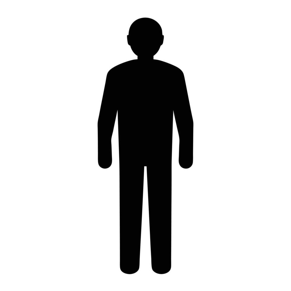 Black Silhouette Of A Person Standing Erect Simple Illustration vector