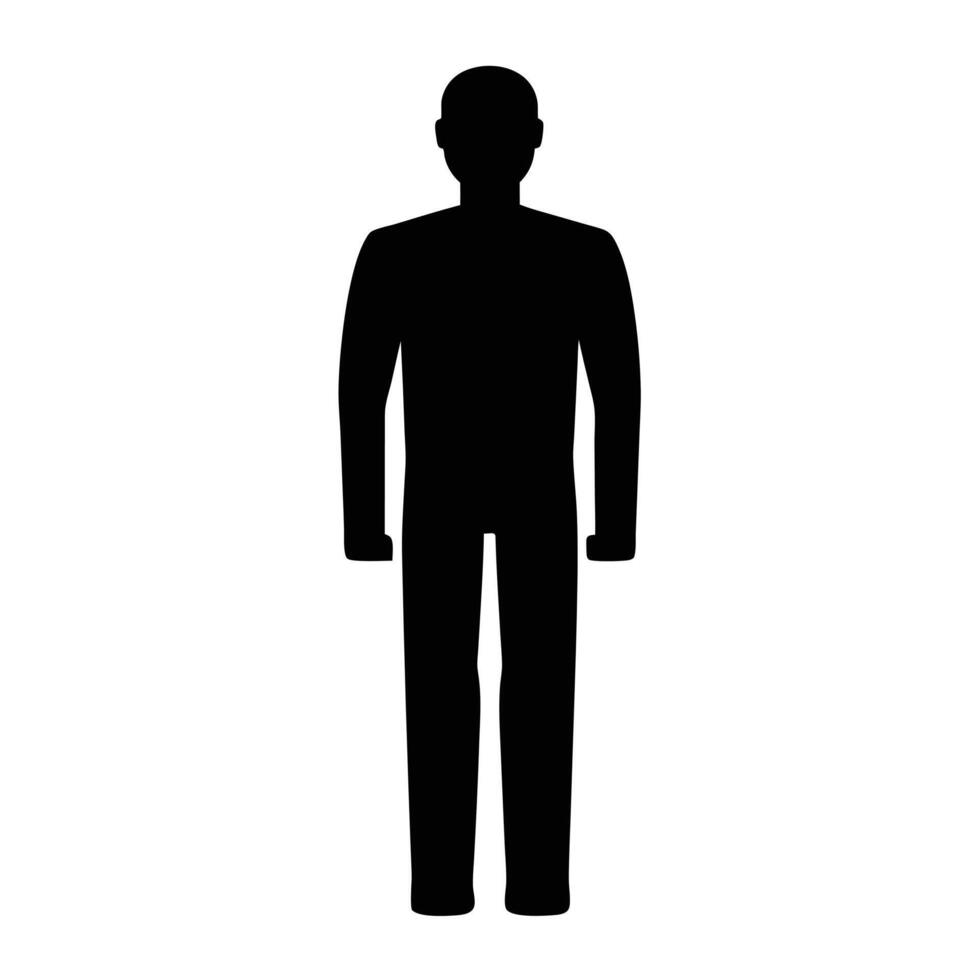 Simple Man Silhouette Full Body Isolated Illustration On White vector