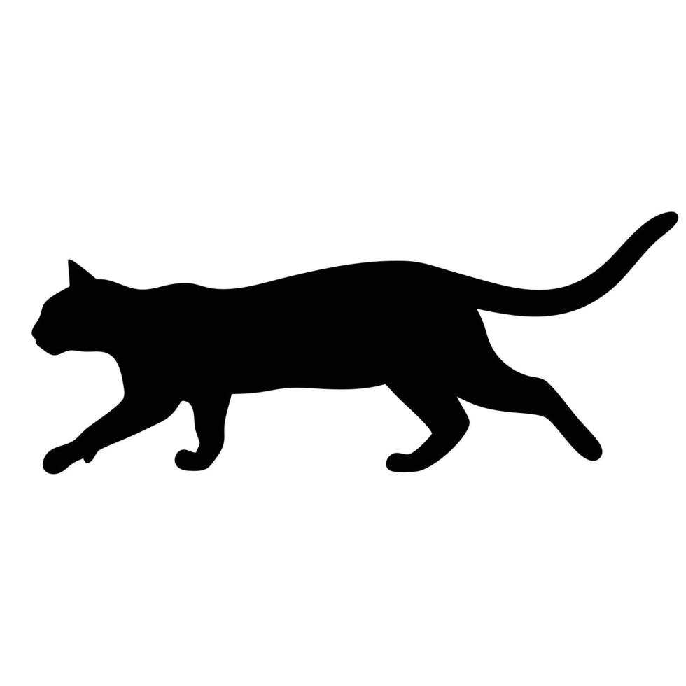 Black Cat Silhouette Walking Illustration Graphic Resource Pet Design vector