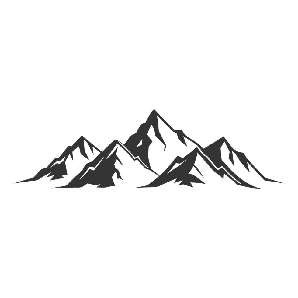 Mountain Range Silhouette Landscape Graphic Design Element Illustration Isolated vector