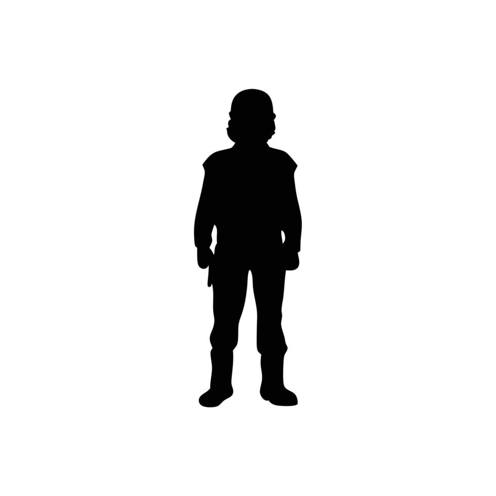 Silhouette Illustration Of Galactic Empire Trooper Standing Guard Against The Rebellion vector