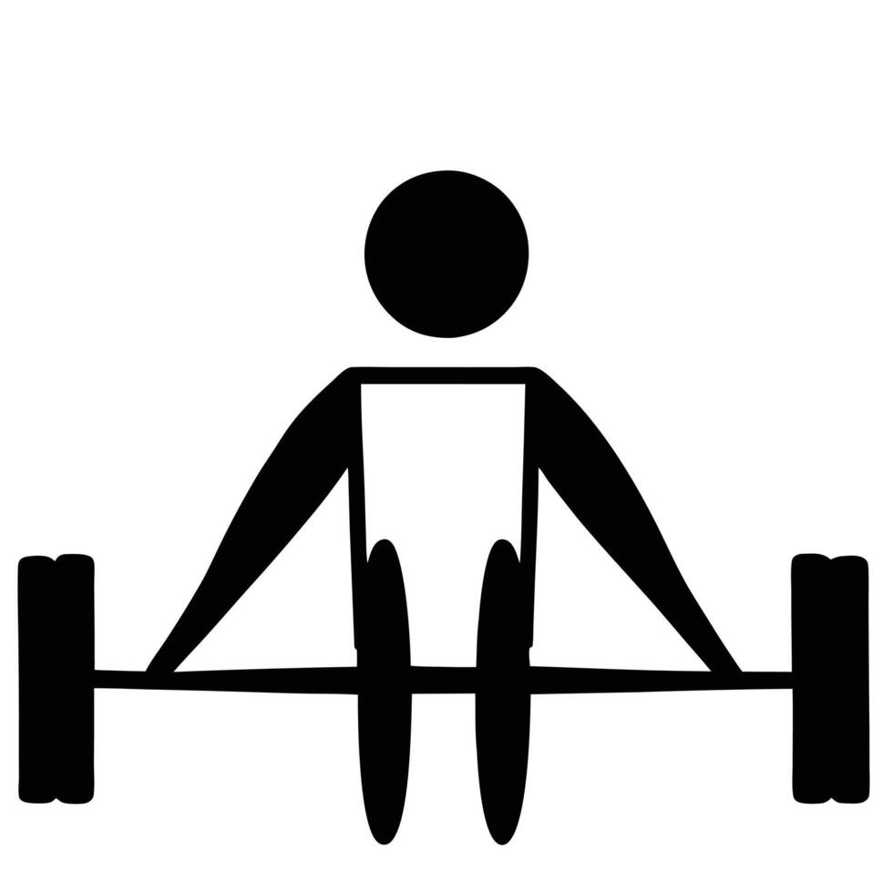 Minimalist Weightlifting Icon Illustrating Strength Fitness And Gym Workout Activity vector
