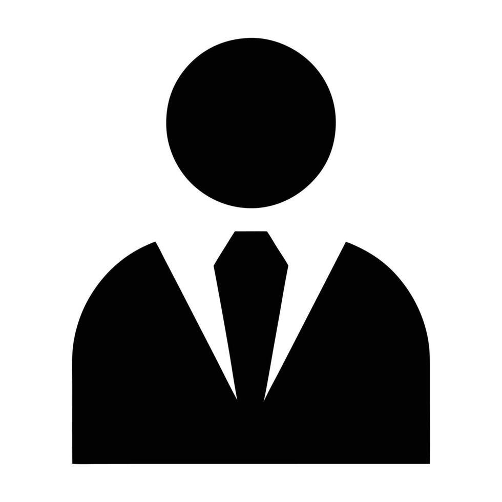 Silhouette Of A Businessman In Suit And Tie Representing Professionalism And Success vector