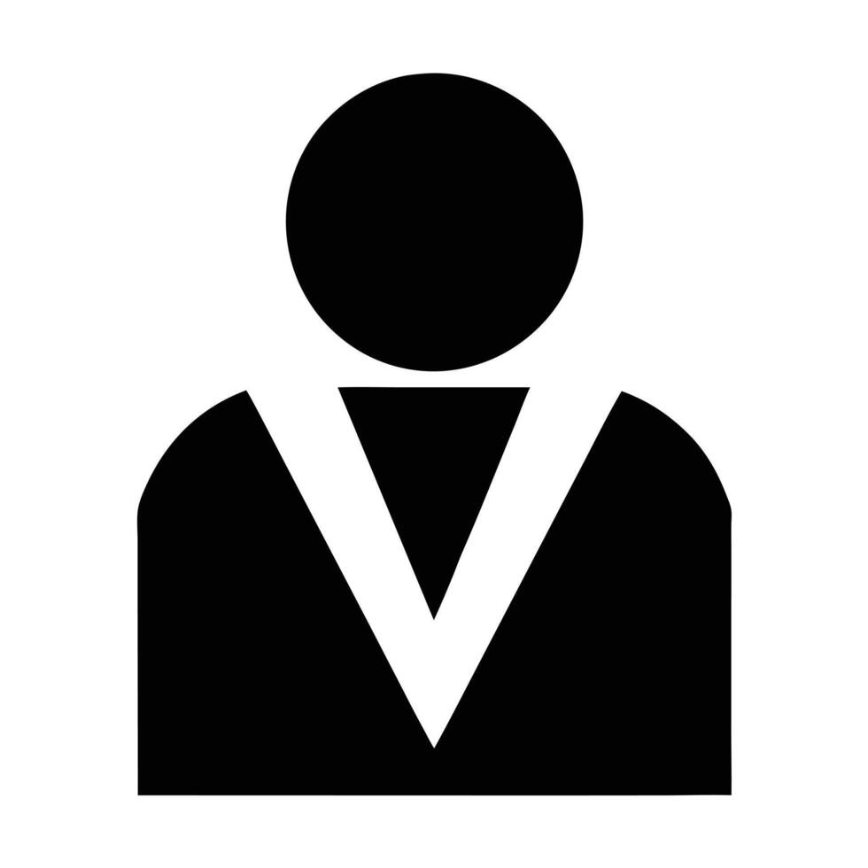 Black Silhouette Of A Judge Or Graduate With V Shaped Collar Symbol vector