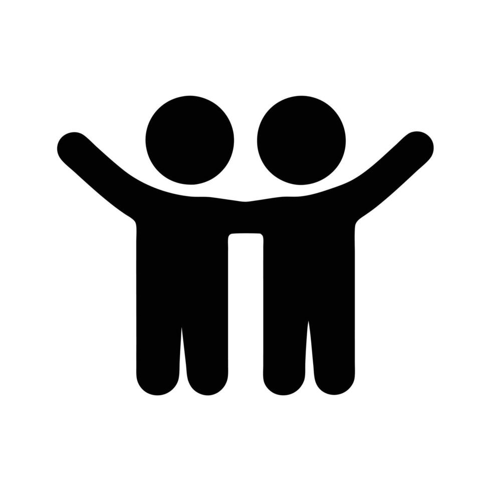 Friendship Icon Featuring Two People Hugging And Showing Unity And Support vector