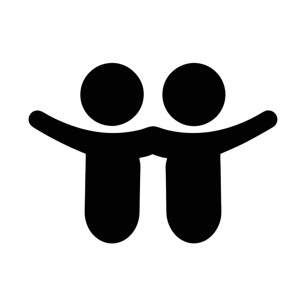 Two Abstract Figures Embracing And Connecting Together In Friendship And Unity vector