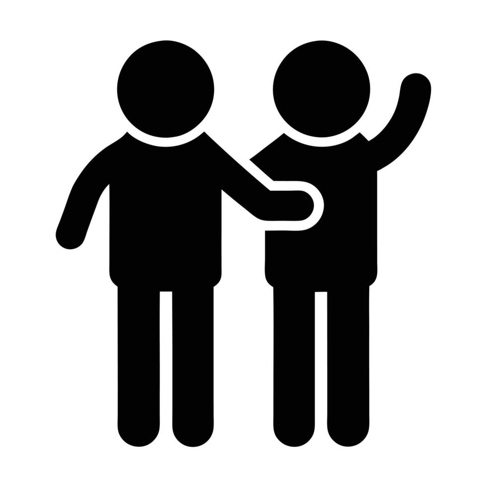 Two People Figures Side By Side Illustration Minimalist Graphic Design Concept vector