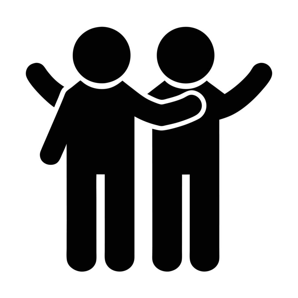 Pictogram Illustrating Friendship And Support Between People Solidarity Concept Design vector